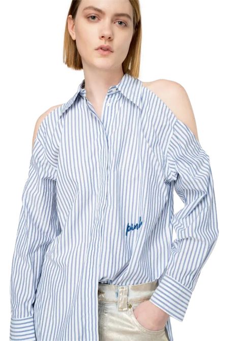 CAMICIA A RIGHE CON SPALLE SCOPERTE PINKO | Camicie | 103058 A1OMZE5